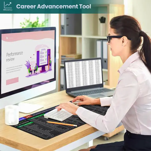 Alt view image 4 of 7 - Excel Cheat Sheet Desk Pad, Large Shortcuts Mouse Pad for Desktop