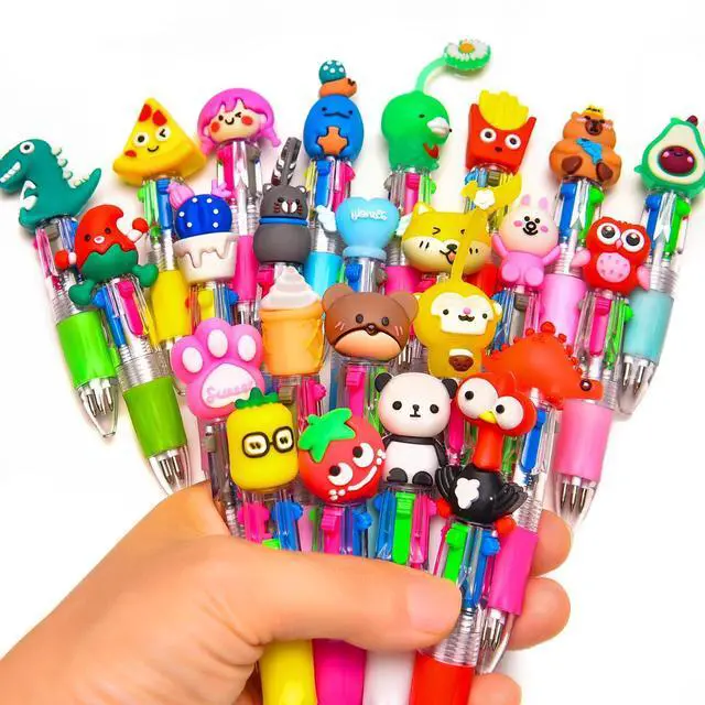 Main image of 24Pcs Mini Multicolor Pens in One 4-in-1, Cute Pens Bulk for Party Favors and Birthdays, Delightful Ballpoint Pen Back To School Gifts Classroom Student Prizes