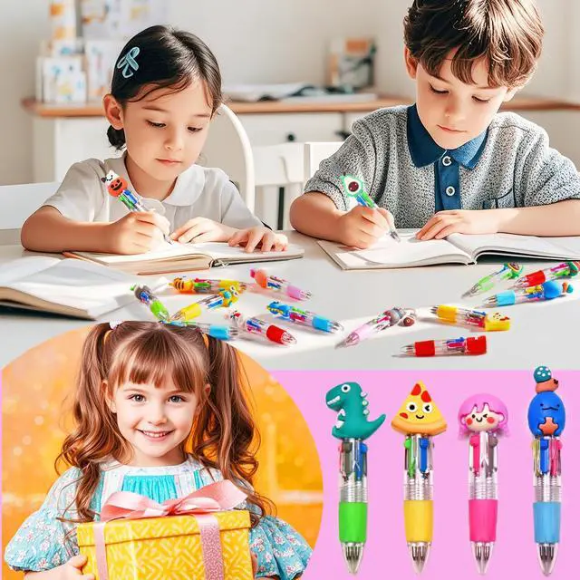 Alt view image 4 of 7 - 24Pcs Mini Multicolor Pens in One 4-in-1, Cute Pens Bulk for Party Favors and Birthdays, Delightful Ballpoint Pen Back To School Gifts Classroom Student Prizes