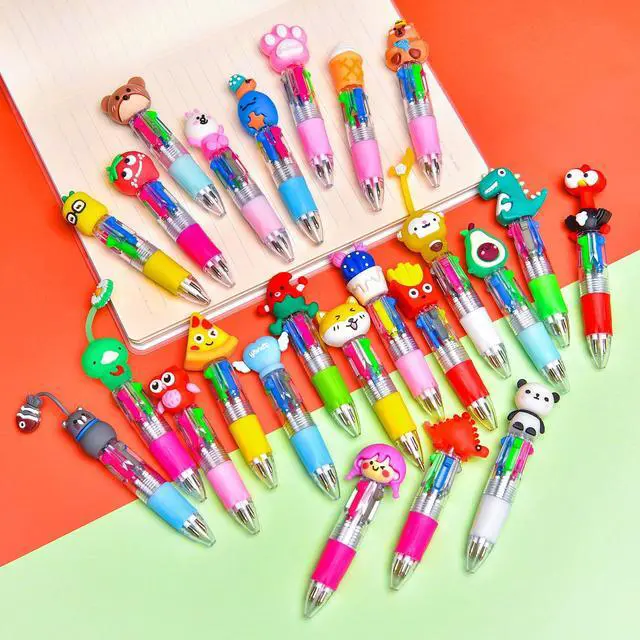 Alt view image 5 of 7 - 24Pcs Mini Multicolor Pens in One 4-in-1, Cute Pens Bulk for Party Favors and Birthdays, Delightful Ballpoint Pen Back To School Gifts Classroom Student Prizes