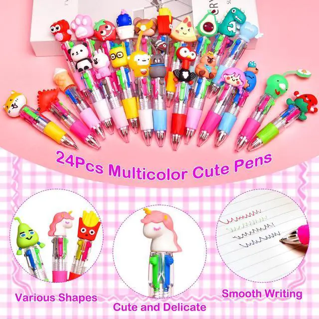 Alt view image 6 of 7 - 24Pcs Mini Multicolor Pens in One 4-in-1, Cute Pens Bulk for Party Favors and Birthdays, Delightful Ballpoint Pen Back To School Gifts Classroom Student Prizes