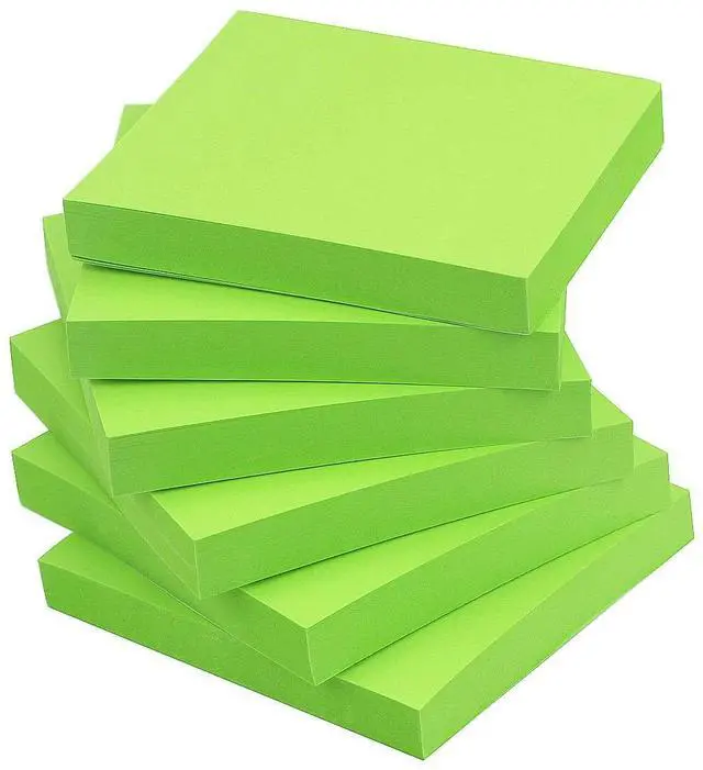Main image of Sticky Notes 3x3, 6 Pads, 100 Sheets/Pad, (Green)