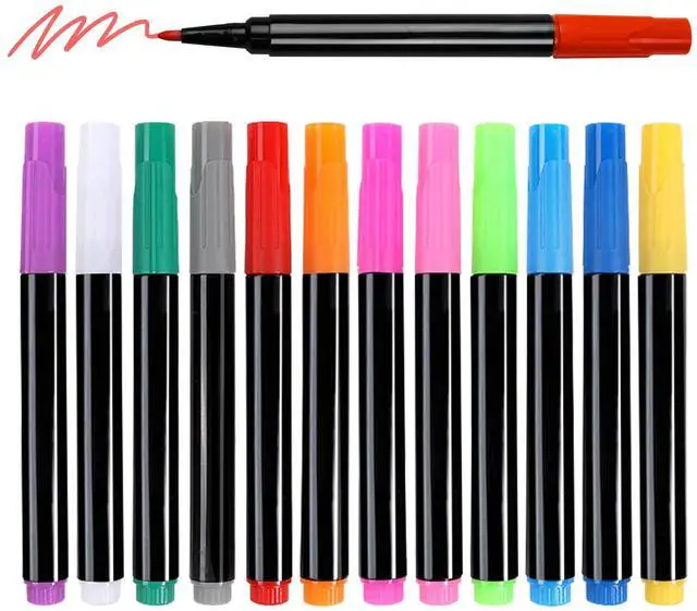 Main image of 12-Color Neon Paint Markers for LED Note Board with Colors, Fluorescent Ink Design, Erasable Markers for LED Writing Boards, Best Gift for Kids