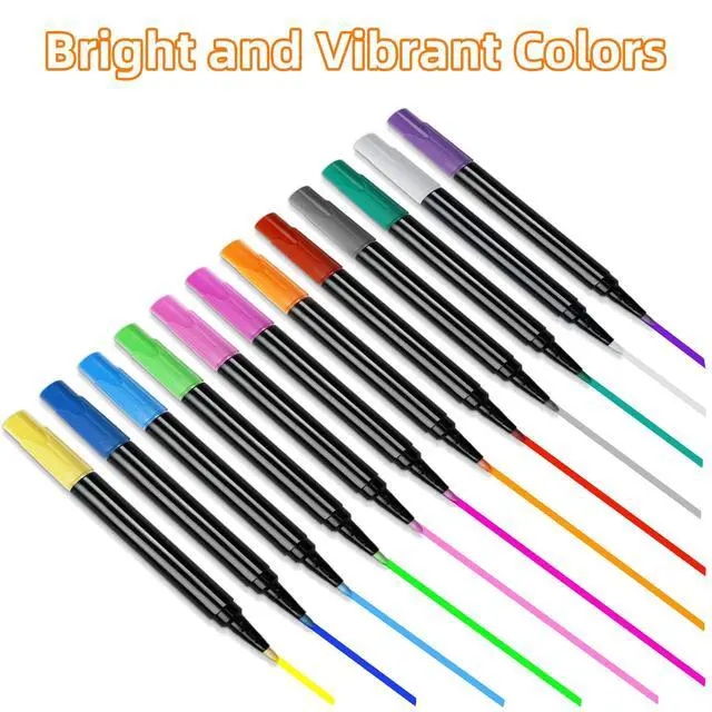 Alt view image 4 of 7 - 12-Color Neon Paint Markers for LED Note Board with Colors, Fluorescent Ink Design, Erasable Markers for LED Writing Boards, Best Gift for Kids