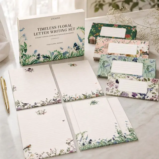 Alt view image 2 of 7 - Beautiful Stationery Set with Envelopes - Lined Letter Writing Paper