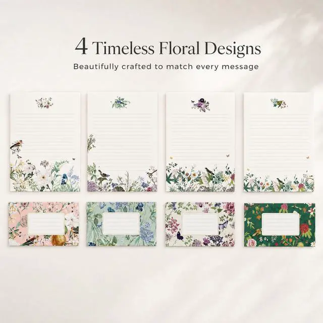 Alt view image 7 of 7 - Beautiful Stationery Set with Envelopes - Lined Letter Writing Paper