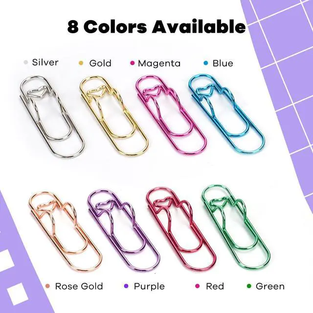Alt view image 3 of 7 - Paper Clip Pen Holder for Notebook, 8pcs Metal Pen Clip for Journal
