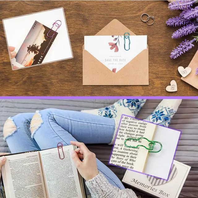 Alt view image 5 of 7 - Paper Clip Pen Holder for Notebook, 8pcs Metal Pen Clip for Journal