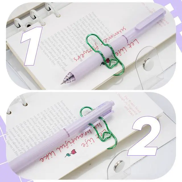 Alt view image 7 of 7 - Paper Clip Pen Holder for Notebook, 8pcs Metal Pen Clip for Journal