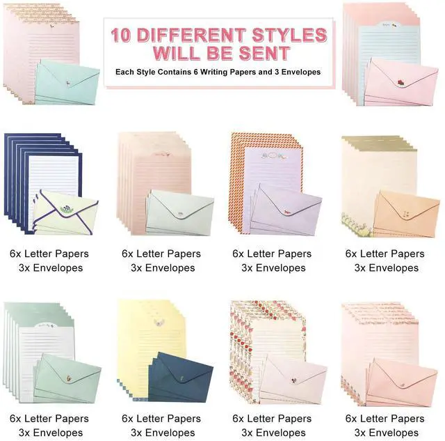 Alt view image 5 of 7 - 91 Pcs Stationery Paper Envelopes Set