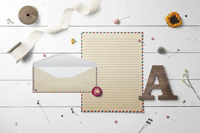 Alt view image 5 of 5 - Vintage Airmail Stationery Paper Set, 100-Piece Set (50 Lined Sheets + 50 Matching Envelopes), Letter Size 8.5 x 11 inch, Double Sided & Lined Paper,