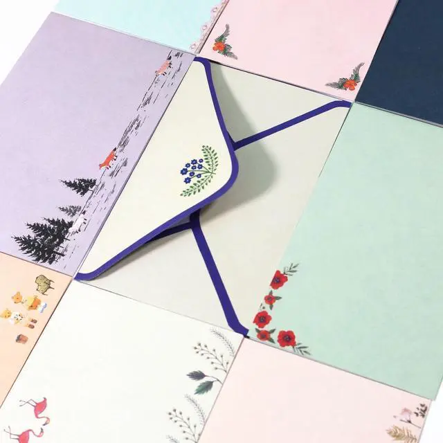 Alt view image 5 of 7 - 91 Pcs Stationery Paper Envelopes Set