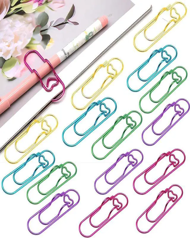 Main image of Paper Clip Pen Holder, 15 Pcs Colorful Metal Pen Clips for Notebook - Cute Pen Holder Clip, Papers Planner and Journal Accessories