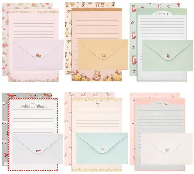 Main image of 54 PCS Stationery Set with Envelopes,36 Writing Paper+18 Envelopes,Cute Lined Stationery Paper for Writing Letters Invitations Poem Office School Supplies