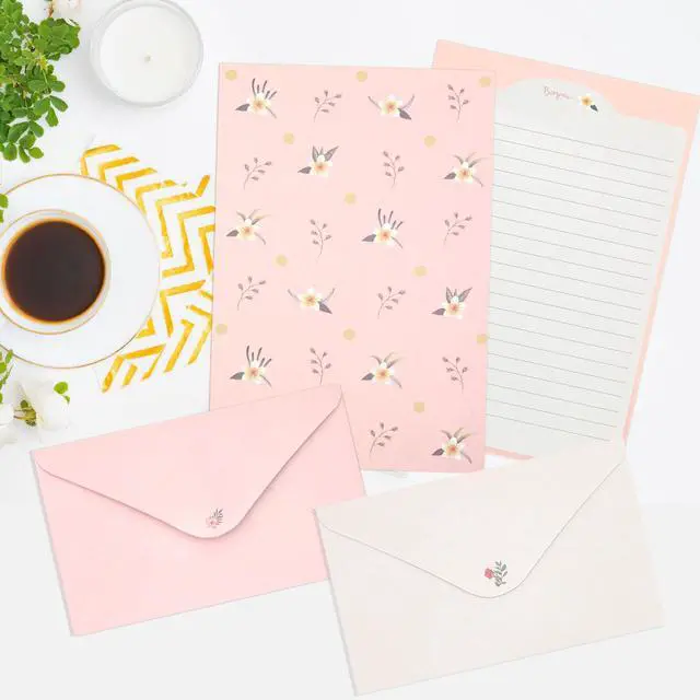 Alt view image 2 of 7 - 54 PCS Stationery Set with Envelopes,36 Writing Paper+18 Envelopes,Cute Lined Stationery Paper for Writing Letters Invitations Poem Office School Supplies