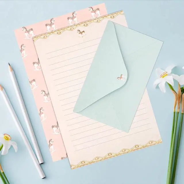 Alt view image 5 of 7 - 54 PCS Stationery Set with Envelopes,36 Writing Paper+18 Envelopes,Cute Lined Stationery Paper for Writing Letters Invitations Poem Office School Supplies
