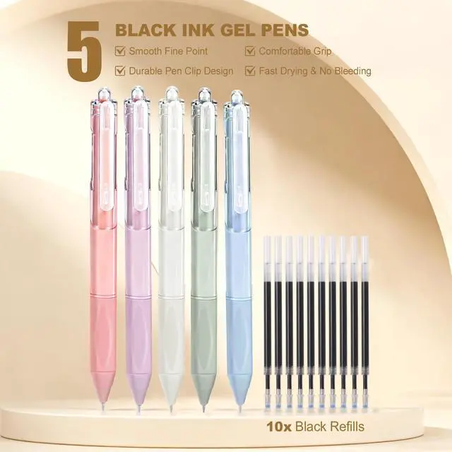 Alt view image 3 of 7 - 58 PCS Aesthetic School Supplies with Cute Pencil Case,12 Pastel Highlighters, 5 Gel Pens Black Ink9 Mechanical Pencils forStudent StationaryCollegeEssentials Gifts (pink)