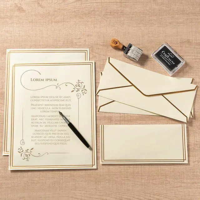 Alt view image 4 of 7 - 50 Pack Stationery Set with Envelopes, Cream Color, 8.5x11 Inches