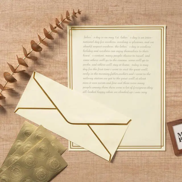 Alt view image 5 of 7 - 50 Pack Stationery Set with Envelopes, Cream Color, 8.5x11 Inches