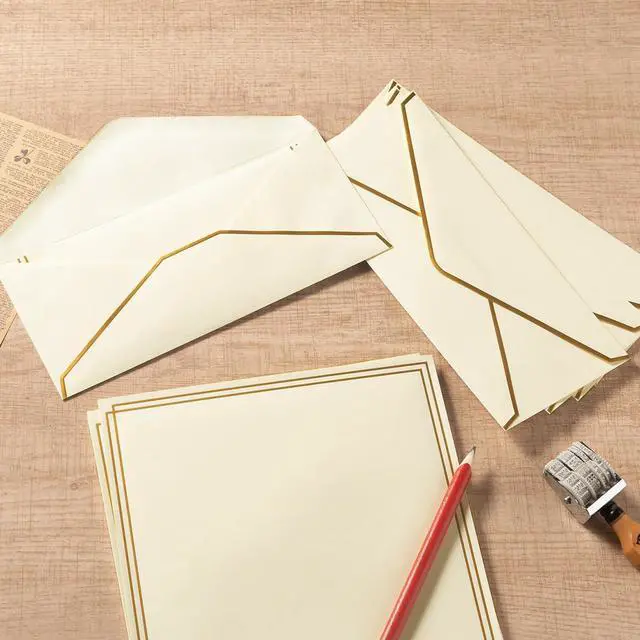 Alt view image 7 of 7 - 50 Pack Stationery Set with Envelopes, Cream Color, 8.5x11 Inches