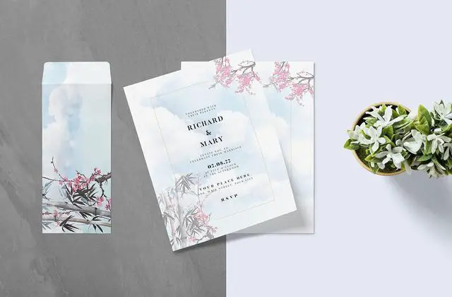 Alt view image 3 of 6 - Japanese Watercolor Stationery Paper Set, 100 Piece Set (50 Sheets + 50 Matching Envelopes), Letter Size 8.5 x 11 inch, 9 Designs, Double Sided Printing Paper,