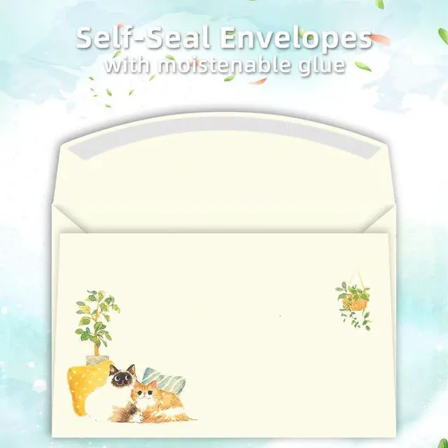 Alt view image 3 of 7 - 72 Pieces Cute Cat Writing Paper and Envelopes, 8.3x5.6 Inch Stationery Set