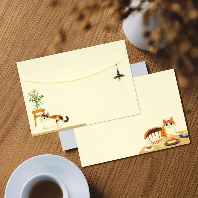 Alt view image 6 of 7 - 36 PCS Writing Paper and Envelopes Set, Warm Cute Cat Themed Stationary Set Design for Invitations Gift Decorations Holiday Party, 24 Lined Stationery Paper with 12 Envelops
