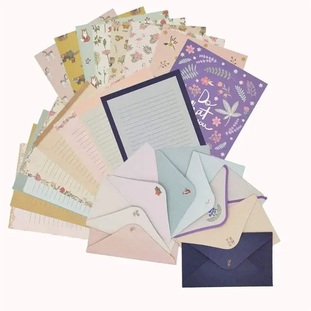 Alt view image 2 of 7 - 81pcs Stationary Paper and Envelopes Set, Contain 54 stationery paper and 27 envelopes, writing paper stationery set, 9 Different Style