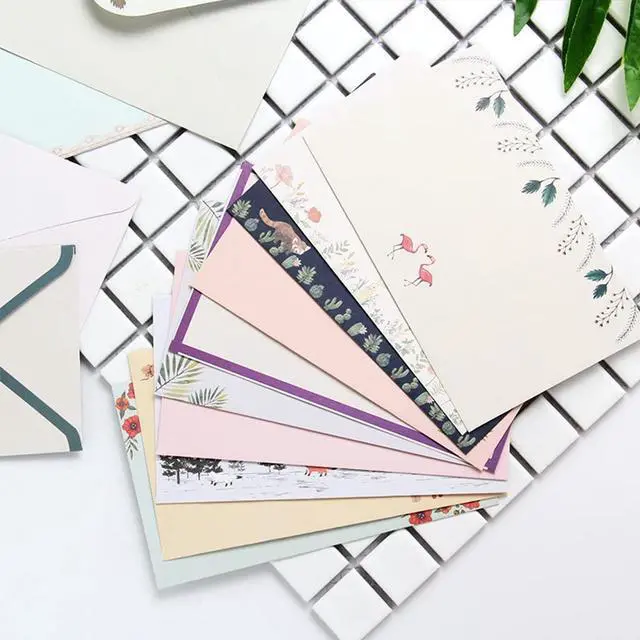 Alt view image 5 of 7 - 81pcs Stationary Paper and Envelopes Set, Contain 54 stationery paper and 27 envelopes, writing paper stationery set, 9 Different Style