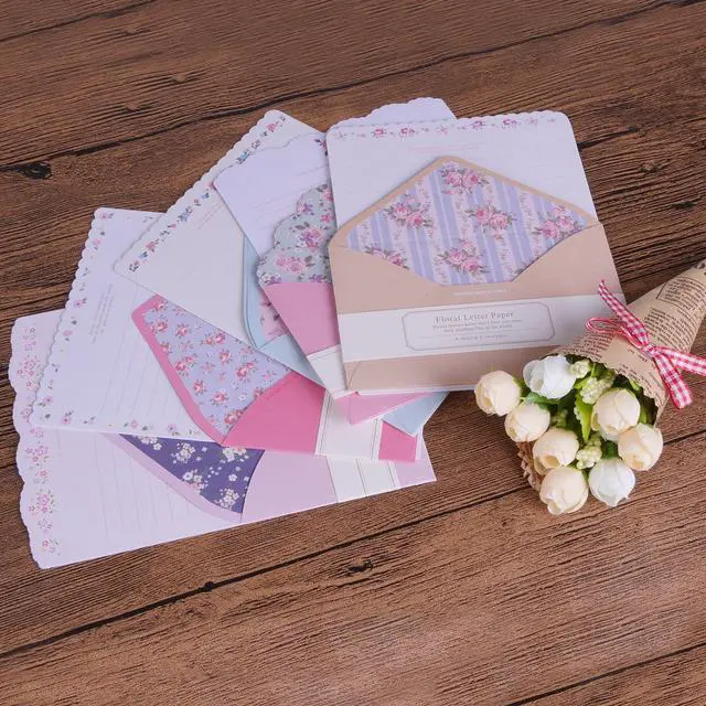 Alt view image 2 of 6 - 32 Cute Lovely Kawaii Special Design Writing Stationery Paper+16 Envelope 3.45 x5.4 Inch -(Flower)