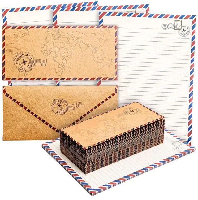 Main image of 48 Pack Letter Writing Stationary Paper and Envelopes Set, Vintage Travel Design (6.9 x 9.25 In)