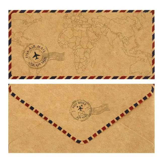 Alt view image 4 of 7 - 48 Pack Letter Writing Stationary Paper and Envelopes Set, Vintage Travel Design (6.9 x 9.25 In)