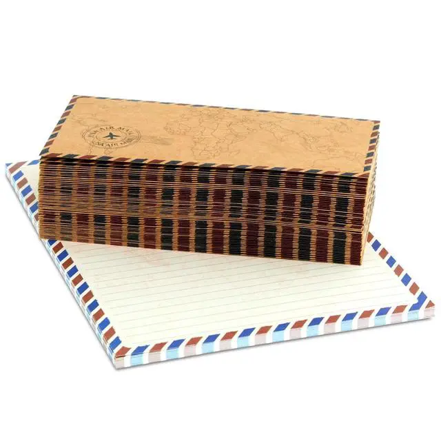 Alt view image 7 of 7 - 48 Pack Letter Writing Stationary Paper and Envelopes Set, Vintage Travel Design (6.9 x 9.25 In)