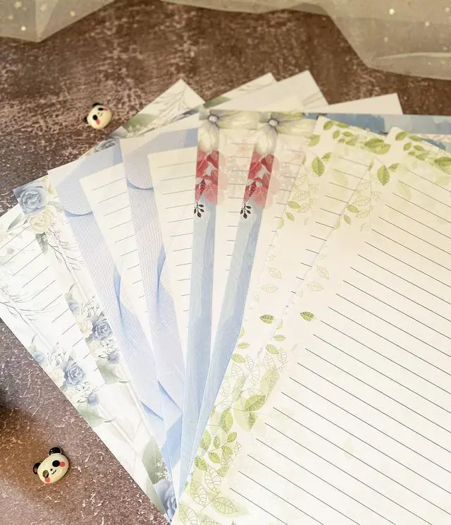Alt view image 6 of 7 - 52 Lined Writing Stationery Paper, Beautiful Designs for Writing Letter, Notes, Invitations, Craft, 4 Different Style (11.7 x 8.26")