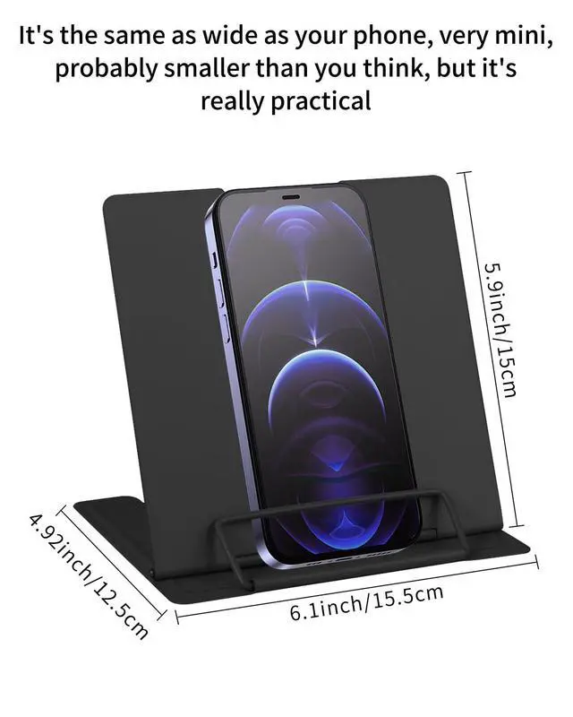 Alt view image 6 of 7 - Small Desk Book Stand Metal Reading Rest Book Holder Adjustable Cookbook Documents Holder Portable Sturdy Bookstands for Recipes Textbooks Tablet Music Books(Black)