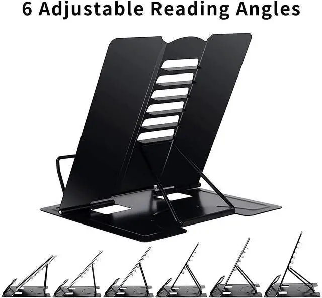 Alt view image 4 of 7 - 1PC Desk Book Stand Metal Reading Rest Book Holder, Cookbook Holder