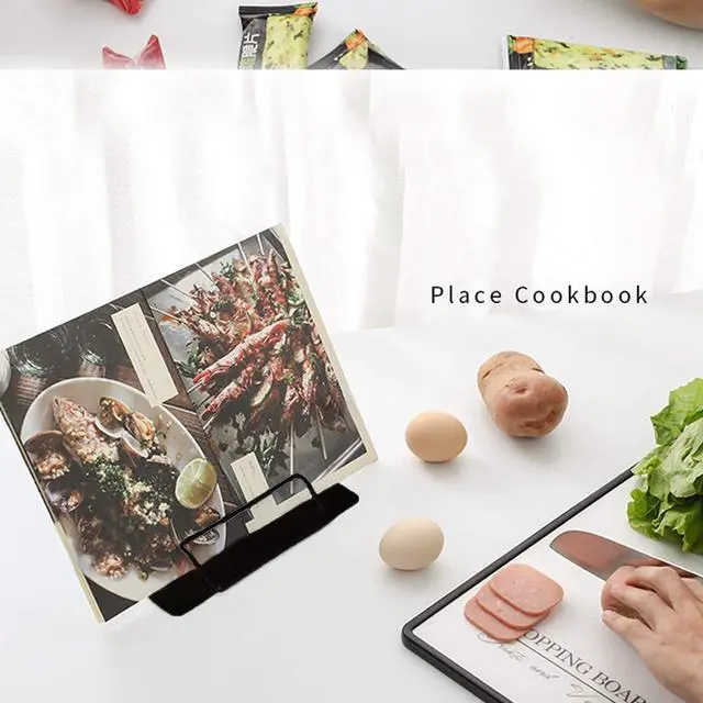 Alt view image 5 of 7 - 1PC Desk Book Stand Metal Reading Rest Book Holder, Cookbook Holder