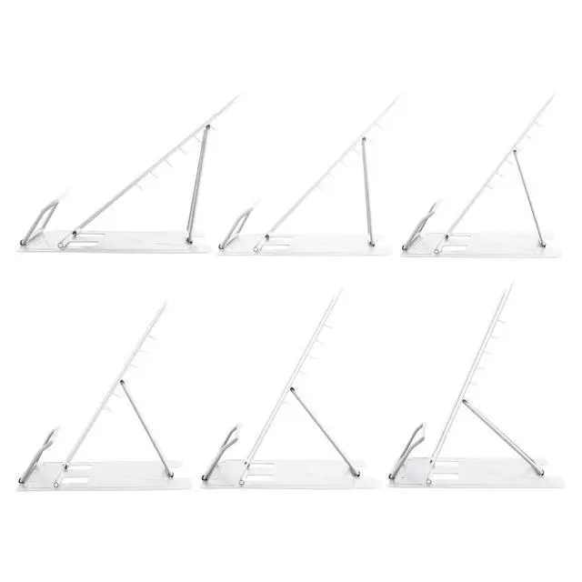 Alt view image 4 of 7 - Book Stand Metal Desk Book Holder, Book Holders for Reading Hands Free, Adjustable Cookbook Documents Holder, Portable Bookstand for Music Books, Textbook, Recipe, Tablet, Ipad (White)