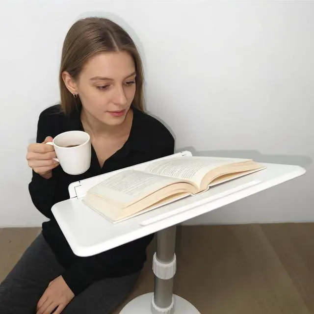 Alt view image 6 of 6 - Book Stand for Reading Hands Free Height Adjustable,Laptop Stand for Desk,Ergonomic Cookbook Stand Recipe Book Holder with Elastic Page Clips for Magazines, Tablets
