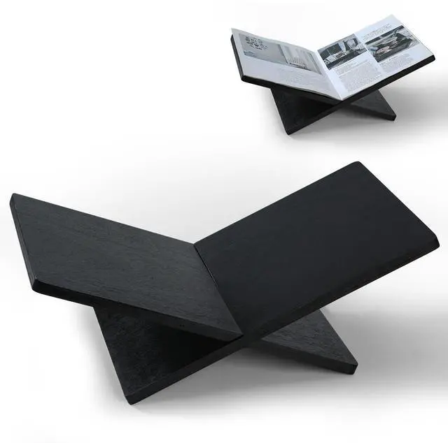 Main image of Wooden Large Book Stand for Desktop Display & Reading Extra Large Cross Frame Open Book Holder, Sleek Finish, Coffee Table Stand for Art Bible Cookbook Easel Magazine Textbooks Quran