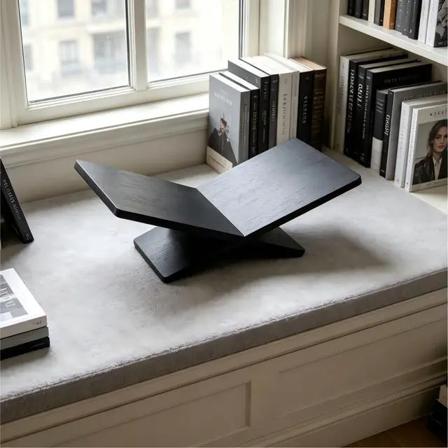 Alt view image 7 of 7 - Wooden Large Book Stand for Desktop Display & Reading Extra Large Cross Frame Open Book Holder, Sleek Finish, Coffee Table Stand for Art Bible Cookbook Easel Magazine Textbooks Quran
