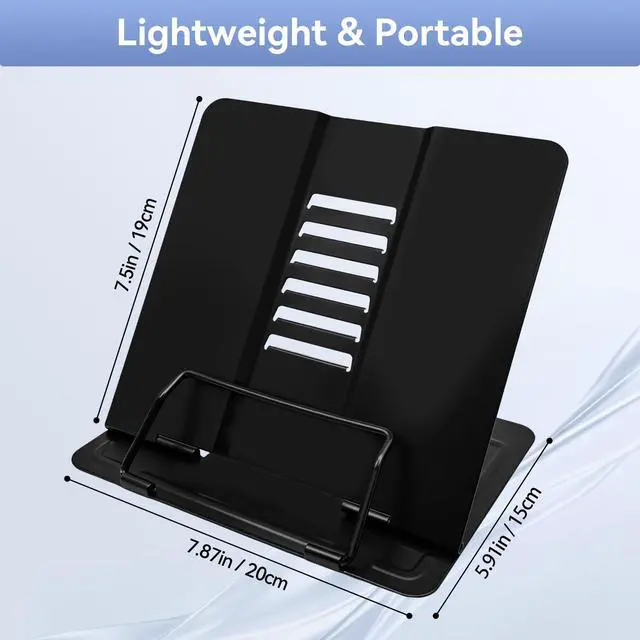Alt view image 2 of 7 - Book Stand, Book Holder, Book Stand for Reading for Desk & Music