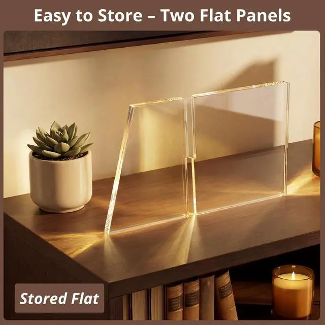 Alt view image 7 of 7 - Acrylic Desktop Book Stand, Clear Angled Book Holder Display for Cookbooks, Magazines & Art Books, 12×7×5 in Slim Transparent Reading Stand for Desk & Coffee Table