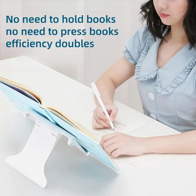 Alt view image 2 of 7 - Mini Book Stand Portable, for Travel/Kitchen/Desk, White