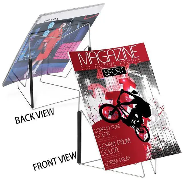 Alt view image 3 of 7 - 2 Pieces Fold-n-Stow Book Stands, Adjustable Portable Reading Stand, Small Metal Music Book Easel Display Holder for Kitchen Countertops(Black)