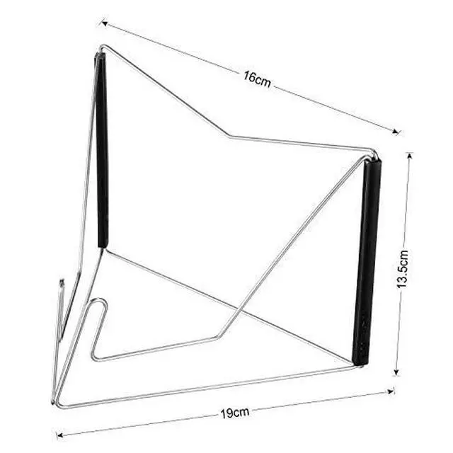 Alt view image 4 of 7 - 2 Pieces Fold-n-Stow Book Stands, Adjustable Portable Reading Stand, Small Metal Music Book Easel Display Holder for Kitchen Countertops(Black)