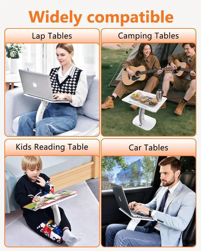Alt view image 2 of 7 - Portable Lap Desk,Kids Book Reading Stand for Bed,Car,Sofa,Floor,Adjustable Laptop Bed Table Tray for Working,Reading,Writing,Dining