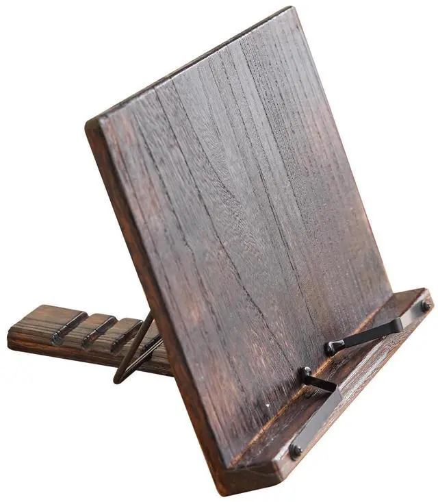 Main image of Wooden Book Stand Holder Adjustable,Portable Desktop Organizer for Cookbooks/Tablets,Hands Free Reading Rest with Ergonomic Design, Fits Books & iPads