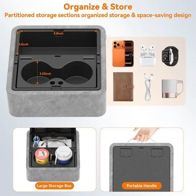 Alt view image 6 of 7 - 5 in 1 Tablet Pillow Holder, Foldable iPad Stand with Storage Tray, 2 Cup Holders and Pen Slot, Adjustable Reading Pillow for Lap, Bed, Desk and Couch Compatible with iPad Pro 12.9, Air, E-Reader