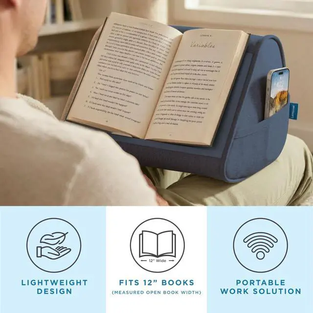Alt view image 2 of 7 - Book Pillow - Denim Blue, Fits 6" x 9" Books